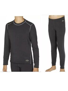 Hot Chillys Originals Black Long Sleeve Base Layer Ski Thermals Set XS